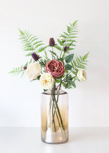 Cream Garden Cabbage Head Rose Faux Flower Spray - 29" Tall