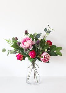 Artificial Flower Peony Bud in Fuchsia - 18" Tall