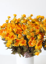 Load image into Gallery viewer, Golden Orange Fake Mum Fall Flower Bush - 15&quot;
