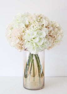 Cream Blush Oversized Artificial Hydrangea - 9" Bloom