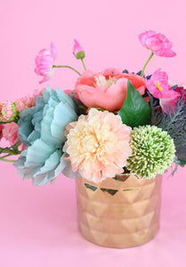Fake Allium Flower in Cream Green - 17.5"