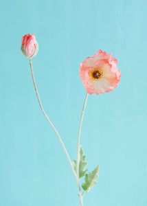 Coral Fake Poppy Flowers