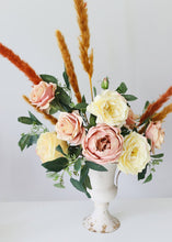 Load image into Gallery viewer, Cream Distressed Metal Urn Vase with Handles - 10.5&quot; Tall
