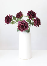 Load image into Gallery viewer, Silk Flowers Rose in Eggplant
