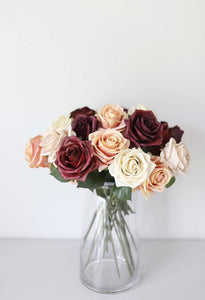 Artificial Flowers Rose in Eggshell Cream - 21.5" Tall