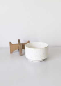 Constellation Ceramic Pot on Wood Stand - 4.5" Tall