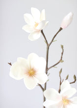 Load image into Gallery viewer, Cream Fake Magnolia Floral Branch
