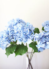 Load image into Gallery viewer, Real Touch Grand Hydrangea in Blue - 22" Tall x 7.5" Bloom
