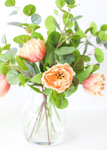 Coral Real Touch Parrot Tulip Flower Bundle 14.5"