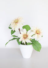 Load image into Gallery viewer, Ivory Fake Dahlia Flowering Plant in Clay Pot - 13&quot;
