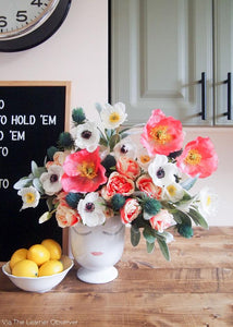 Faux Poppy Flowers in White