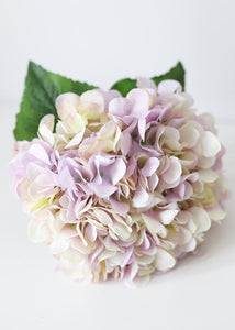 Fake Hydrangea Bundle in Pastel Lavender - 13.5"