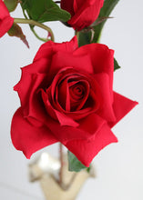 Load image into Gallery viewer, Red Natural Look Artificial Silk Rose Spray - 25" Tall
