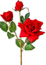 Load image into Gallery viewer, Red Natural Look Artificial Silk Rose Spray - 25" Tall
