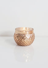 Load image into Gallery viewer, Rose Gold Mercury Glass Candle Holder - 2&quot; Tall x 2.75&quot; Wide
