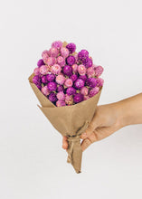 Load image into Gallery viewer, Mini Pink Purple Globe Amaranth Dried Flower Bouquet - 10" Tall
