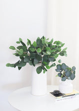 Load image into Gallery viewer, Artificial Silver Dollar Eucalyptus Bush in Grey Green - 9&quot; Tall
