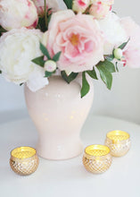 Load image into Gallery viewer, Rose Gold Mercury Glass Candle Holder - 2&quot; Tall x 2.75&quot; Wide
