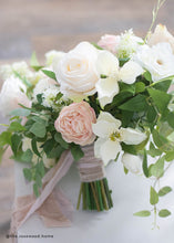 Load image into Gallery viewer, Half Open Artificial Rose in Beige Cream - 22&quot; Tall

