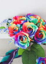 Load image into Gallery viewer, Artificial Rose Stem in Rainbow Colors - 20&quot; Tall
