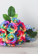 Load image into Gallery viewer, Artificial Rose Stem in Rainbow Colors - 20&quot; Tall
