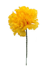 Load image into Gallery viewer, CASE OF 100 Yellow Gold Carnation Bulk Silk Flower Picks - 5&quot; Tall
