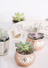 Load image into Gallery viewer, Rose Gold Mercury Glass Candle Holder - 2&quot; Tall x 2.75&quot; Wide
