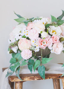 Large Blush Pink Ranunculus Flower - 37"