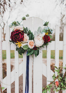 Faux Bridal Bouquet in Burgundy and Mauve