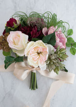 Load image into Gallery viewer, Faux Bridal Bouquet in Burgundy and Mauve

