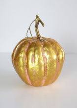 Load image into Gallery viewer, Pink Gold Artificial Pumpkin Fall Decoration - 7" Tall x 5.5" Wide

