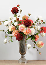 Load image into Gallery viewer, Cream and Fuchsia Pink Artificial Dahlia Flower - Large 4.5&quot; Bloom

