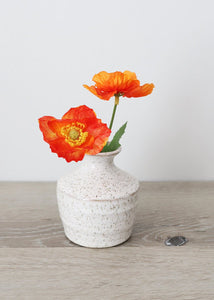 Distressed White Hari Ceramic Bud Vase - 3.5" Tall