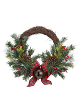 Load image into Gallery viewer, Artificial Pine Holiday Wreath with Cones - 20&quot;
