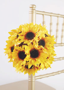 Artificial Sunflower Kissing Ball in Yellow - 7"