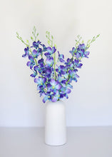 Load image into Gallery viewer, Silk Dendrobium Orchid in Purple and Blue - 35" Tall
