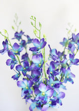 Load image into Gallery viewer, Silk Dendrobium Orchid in Purple and Blue - 35" Tall
