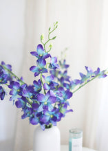 Load image into Gallery viewer, Silk Dendrobium Orchid in Purple and Blue - 35" Tall
