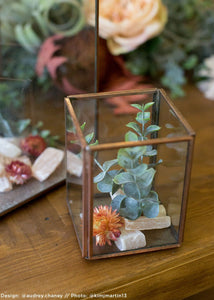 Copper Metal & Glass Votive Holder