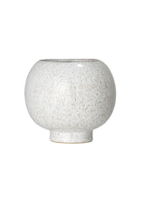 Load image into Gallery viewer, Distressed White Stoneware Footed Plant Pot - 5.5&quot; Tall x 5.75&quot; Wide
