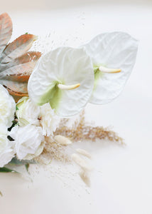 Large Artificial Anthurium in Cream White - 27" Tall
