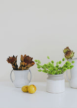 Load image into Gallery viewer, Brown and Beige Ceramic Flower Crock - 4.25&quot;
