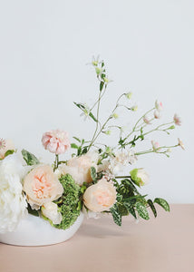 Cream Pink Artificial Buttercup Flowers