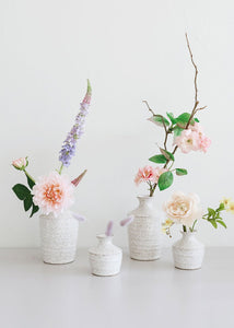 Distressed White Ceramic Hari Vase - 6.25" Tall