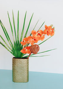 Artificial Phalaenopsis Orchids in Orange - 36"