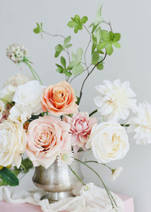 Cream Blush Dahlia Silk Flower Stem - 19"