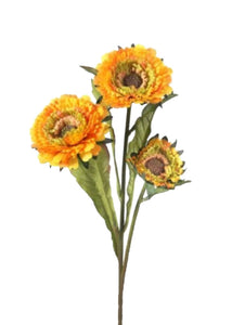 Artificial Aster Wildflowers in Orange Yellow - 17.25"