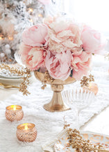 Load image into Gallery viewer, Rose Gold Mercury Glass Candle Holder - 2&quot; Tall x 2.75&quot; Wide
