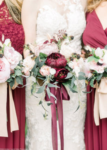 Mini Silk Ranunculus Bush in Pink Ivory - 10"