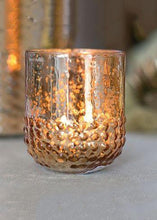 Load image into Gallery viewer, Mercury Glass Votive Holder in Rose Gold - 3&quot; Tall
